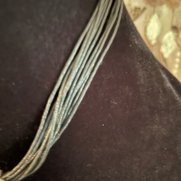 New Floral Choker Silver Pendant on Black Cord - Picture 4 of 7